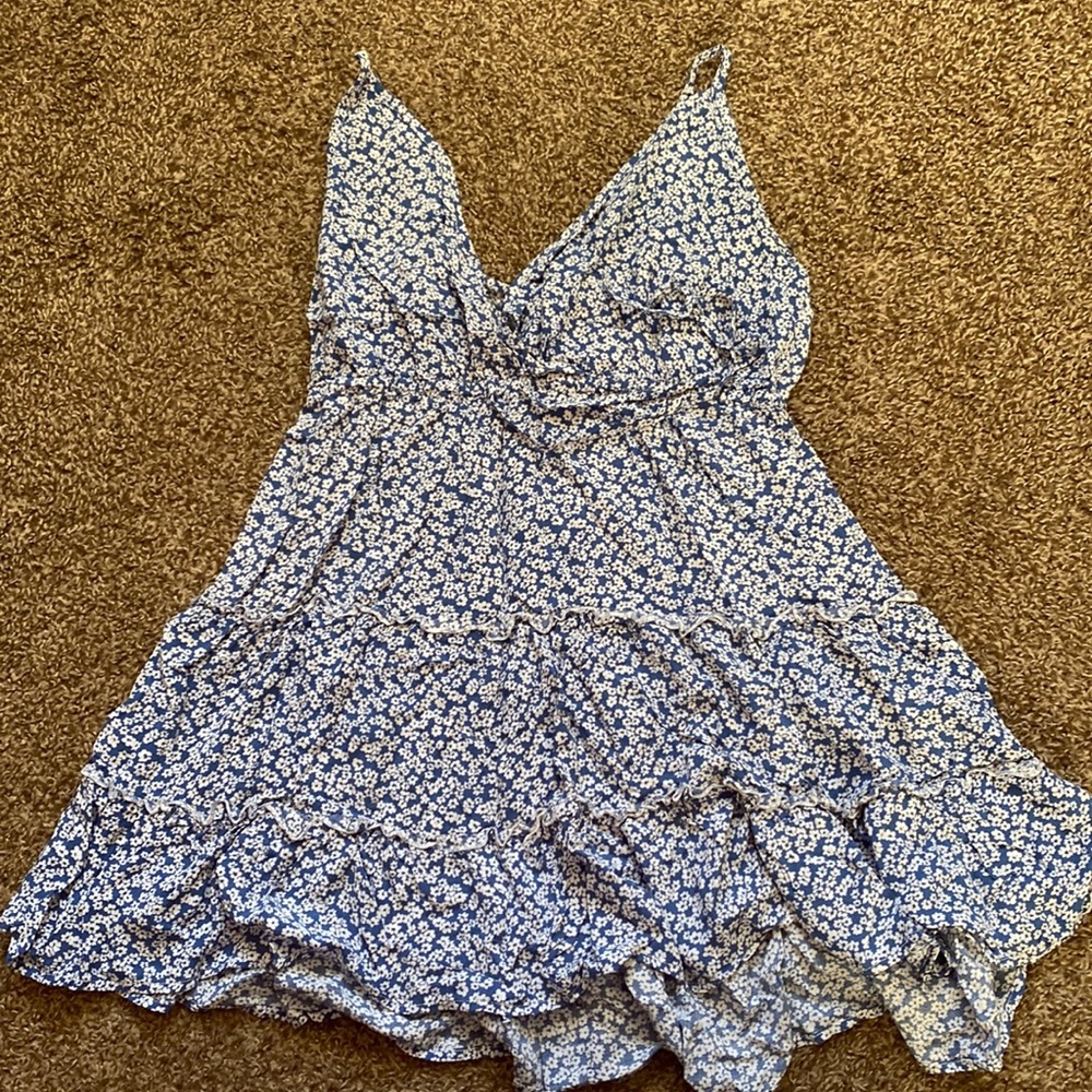 Blue and white flower dress